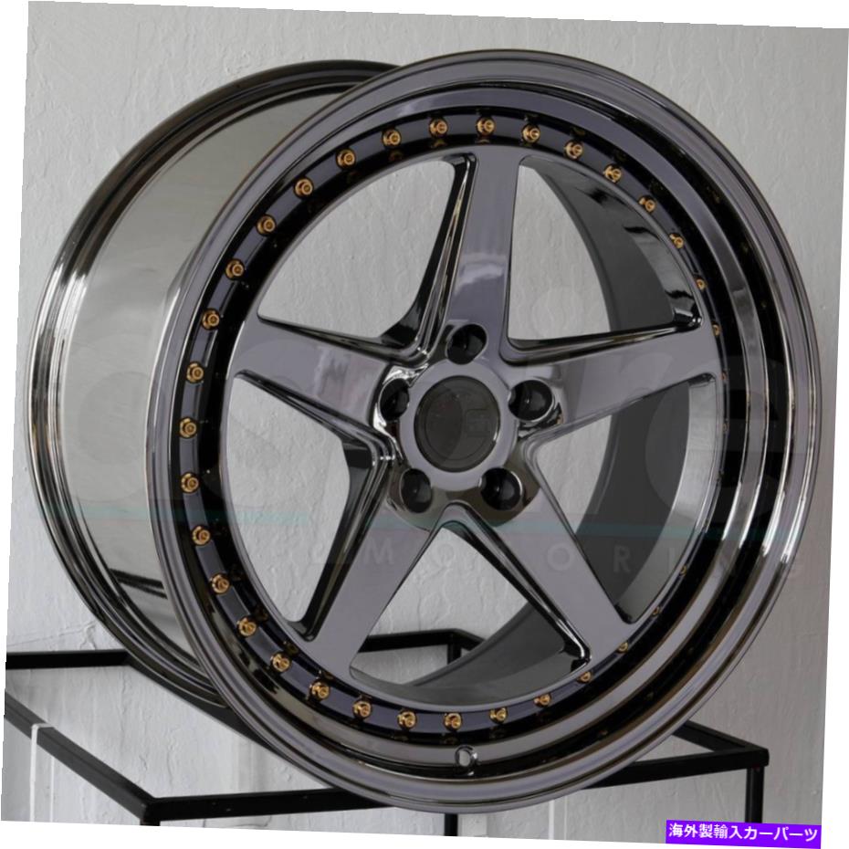 ホイール 4本セット 18x8.5 aodhan ds05 ds5 custom 5x112 35ブラックバキュームホイールリムセット(4)73.1 18x8.5 Aodhan DS05 DS5 Custom 5x112 35 Black Vacuum Wheels Rims Set(4) 73.1【並行輸入品】|Us Custom Parts Shop USDM