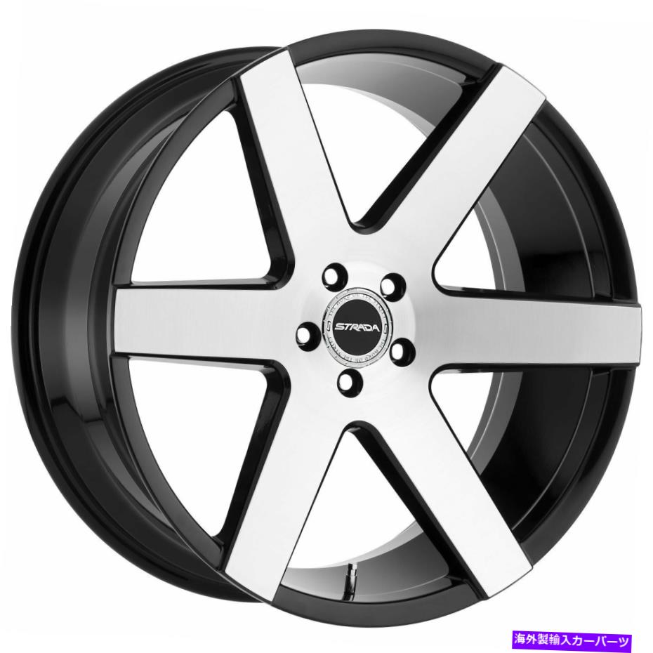 ホイール　４本セット 22x9.5 Strada S60 Coda 5x5.5/5x139.7 18ブラックマシンホイールリムセット（4）78.1 22x9.5 Strada S60 Coda 5x5.5/5x139.7 18 Black Machine Wheels Rims Set(4) 78.1【並行輸入品】