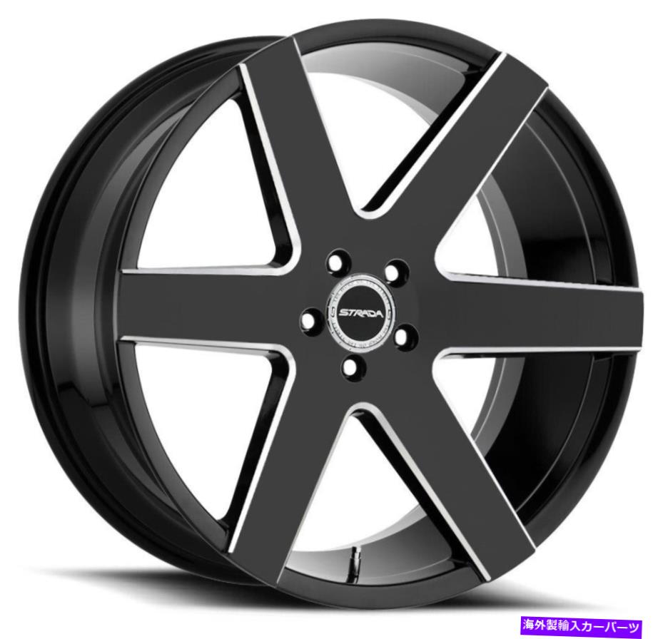ホイール　４本セット 22x9.5 Strada S60 Coda 5x5/5x127 25ブラックミリングホイールリムセット（4）78.1 22x9.5 Strada S60 Coda 5x5/5x127 25 Black Milled Wheels Rims Set(4) 78.1【並行輸入品】｜Us Custom Parts Shop USDM