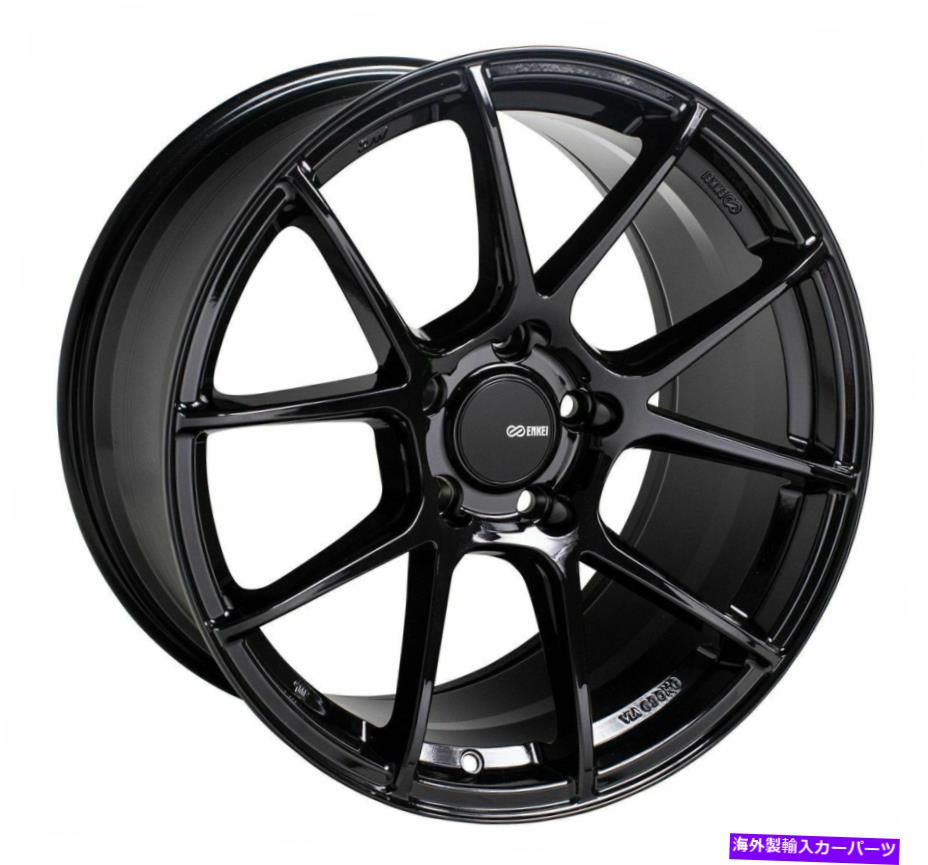 ホイール　４本セット 18x8 enkei ts-v 5x112 45ブラックペイントホイールリムセット（4） 18x8 Enkei TS-V 5x112 45 Black Paint Wheels Rims Set(4)【並行輸入品】
