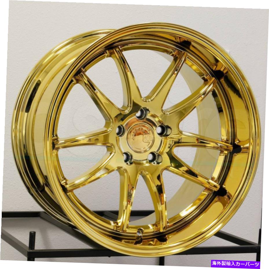 ホイール　４本セット 19x9.5 Aodhan DS02 DS2 5x114.3 15ゴールドバキュームホイールリムセット（4）73.1 19x9.5 Aodhan DS02 DS2 5x114.3 15 Gold Vacuum Wheels Rims Set(4) 73.1【並行輸入品】