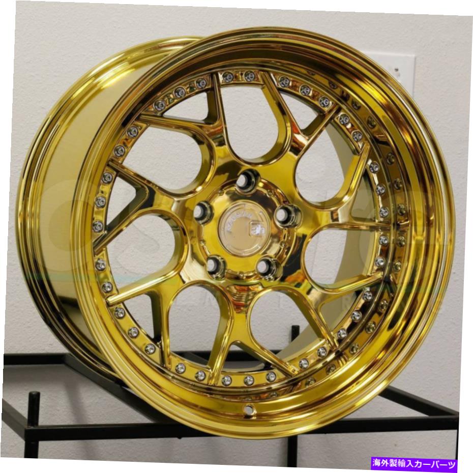 ホイール　４本セット 18x8.5/18x9.5 aodhan ds01 ds1カスタム5x112 35/30ゴールドバキュームホイールリムセット（4） 18x8.5/18x9.5 Aodhan DS01 DS1 Custom 5x112 35/30 Gold Vacuum Wheels Rims Set(4)【並行輸入品】｜Us Custom Parts Shop USDM