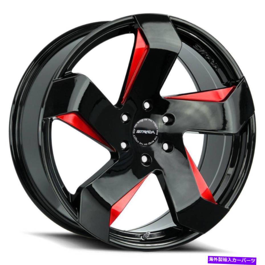 ホイール　４本セット 22x9 Strada S65 Coltello 5x114.3 35ブラックミリングレッドホイールリムセット（4）72.6 22x9 Strada S65 Coltello 5x114.3 35 Black Milled Red Wheels Rims Set(4) 72.6【並行輸入品】｜Us Custom Parts Shop USDM