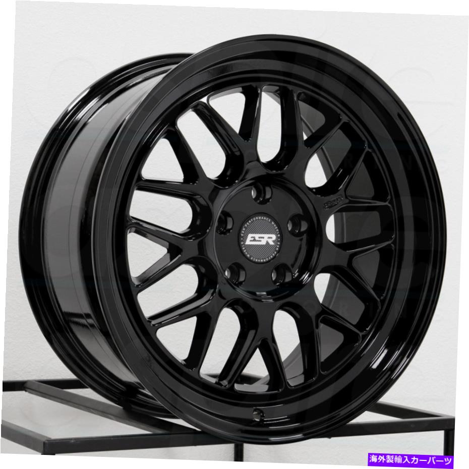 ホイール　４本セット 18x8.5 ESR CR1 5x114.3 30ブラックホイールリムセット（4）72.56 18x8.5 ESR CR1 5x114.3 30 Black Wheels Rims Set(4) 72.56【並行輸入品】