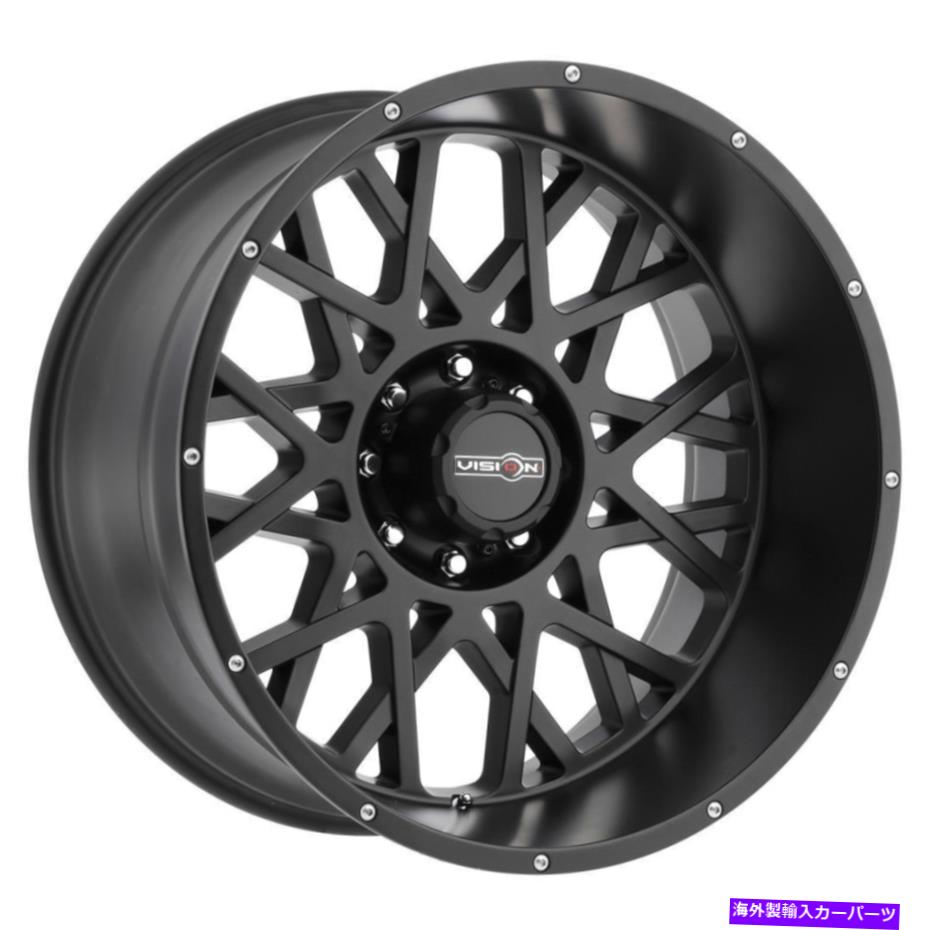 ホイール　４本セット 20x12ビジョン412ロッカー8x6.5/8x165.1 -51サテンブラックホイールリムセット（4）125.2 20x12 Vision 412 Rocker 8x6.5/8x165.1 -51 Satin Black Wheels Rims Set(4) 125.2【並行輸入品】