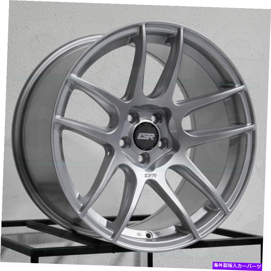 ホイール　４本セット 18x9.5 ESR CS08 CS8カスタム5x112 35ハイパーシルバーホイールリムセット（4）72.6合金 18x9.5 ESR CS08 CS8 Custom 5x112 35 Hyper Silver Wheels Rims Set(4) 72.6 Alloy【並行輸入品】