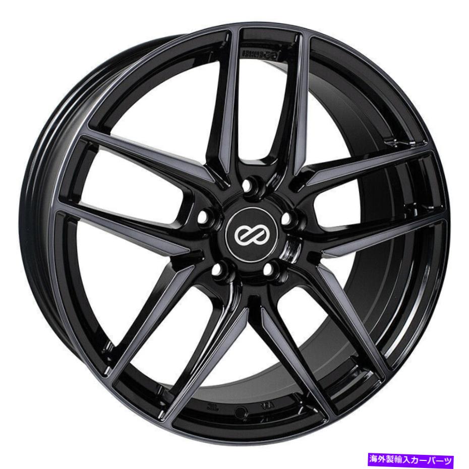 ホイール　４本セット 18x8 enkeiアイコン5x114.3 40ブラック機械加工ホイールリムセット（4） 18x8 Enkei ICON 5x114.3 40 Black Machined Wheels Rims Set(4)【並行輸入品】