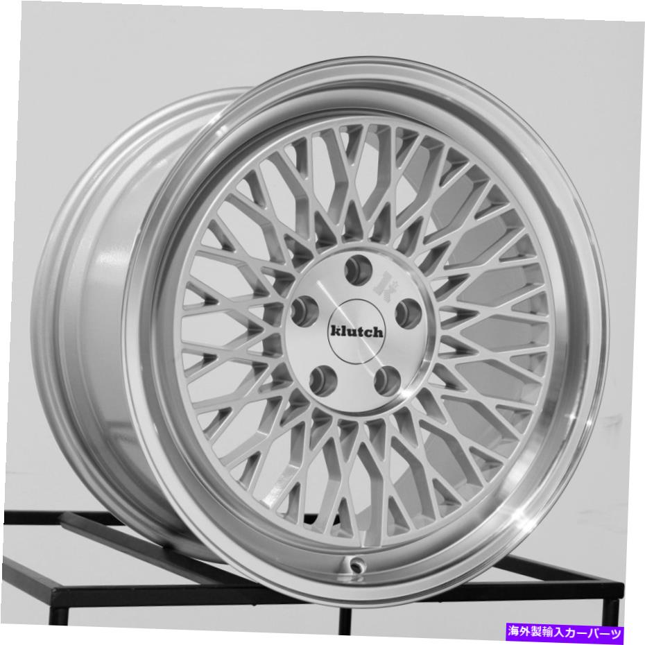 ホイール　４本セット 18x8.5/18x9.5 Klutch Slc1 5x108 35/35銀機械加工リップホイールリムセット（4）73。 18x8.5/18x9.5 Klutch SLC1 5x108 35/35 Silver Machined Lip Wheels Rims Set(4) 73.【並行輸入品】