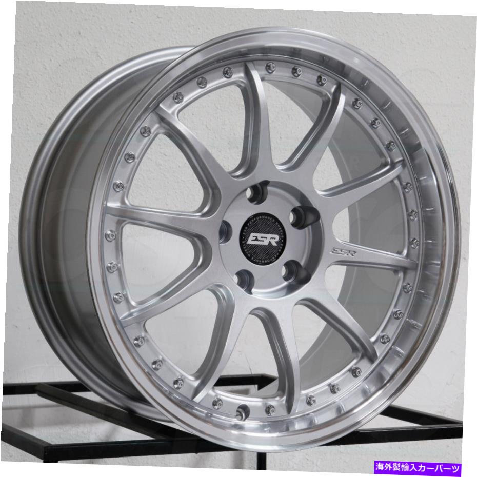 ホイール　４本セット 18x8.5 ESR CS12 5x100 30ハイパーシルバーホイールリムセット（4）72.56 18x8.5 ESR CS12 5x100 30 Hyper Silver Wheels Rims Set(4) 72.56【並行輸入品】