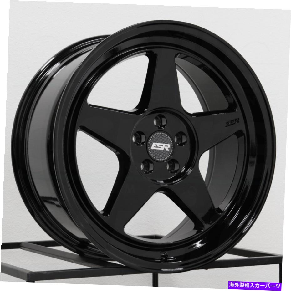 ホイール　４本セット 18x8.5 ESR CR5 5x100 30ブラックホイールリムセット（4）72.56 18x8.5 ESR CR5 5x100 30 Black Wheels Rims Set(4) 72.56【並行輸入品】
