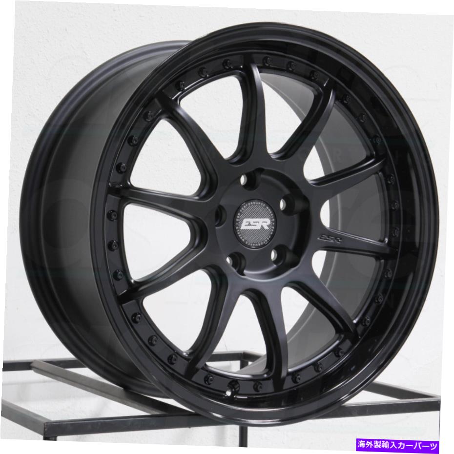 ホイール　４本セット 18x8.5 ESR CS12 5x114.3 30ブラックホイールリムセット（4）72.56 18x8.5 ESR CS12 5x114.3 30 Black Wheels Rims Set(4) 72.56【並行輸入品】
