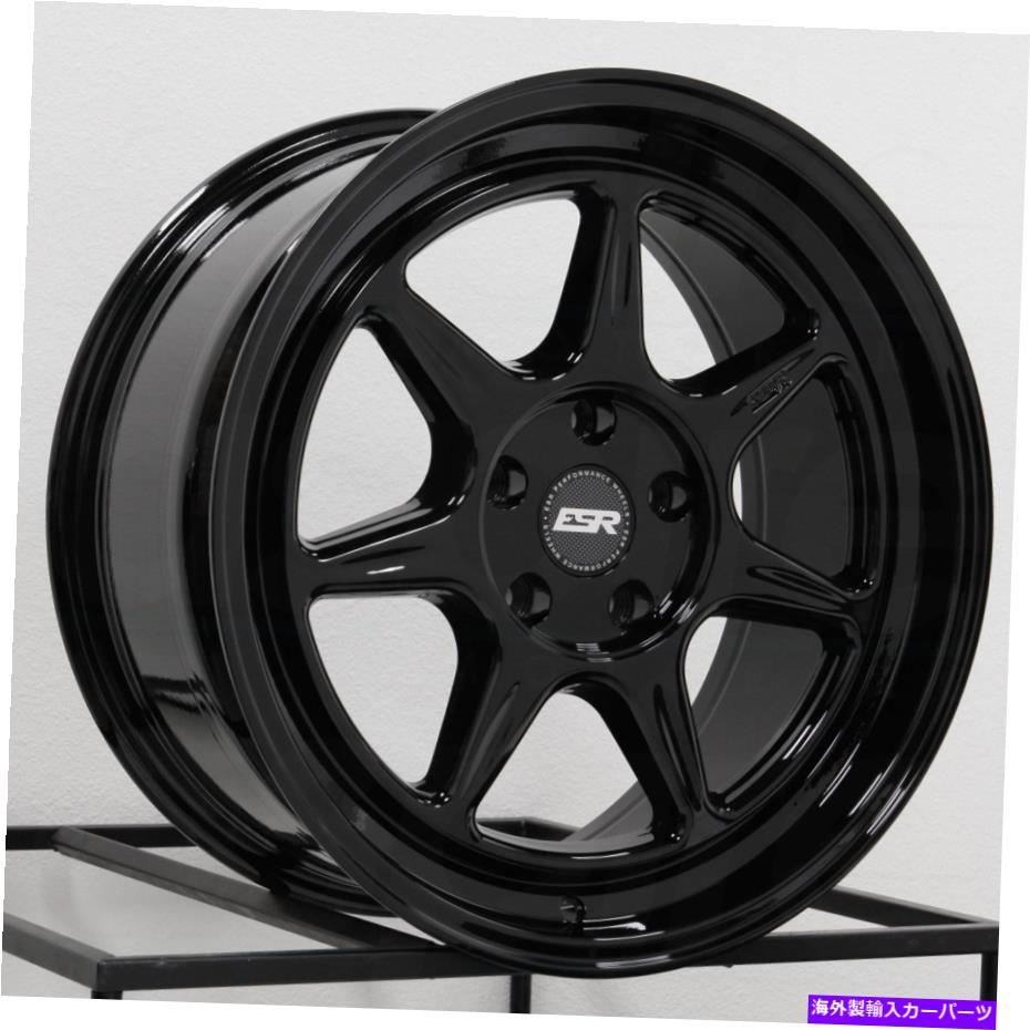 ホイール　４本セット 18x8.5 ESR CR7 5x114.3 30ブラックホイールリムセット（4）72.56 18x8.5 ESR CR7 5x114.3 30 Black Wheels Rims Set(4) 72.56【並行輸入品】
