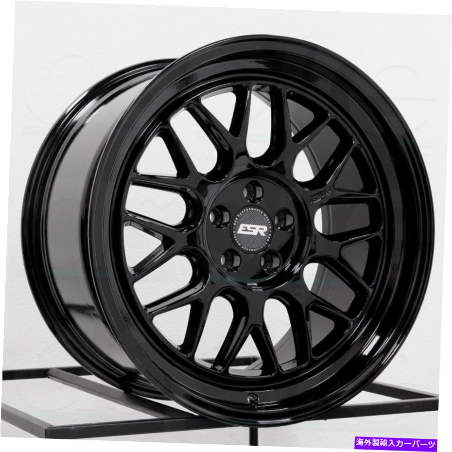 ホイール　４本セット 18x8.5/18x9.5 ESR CR1 5x100 30/35ブラックホイールリムセット（4）72.56 18x8.5/18x9.5 ESR CR1 5x100 30/35 Black Wheels Rims Set(4) 72.56【並行輸入品】