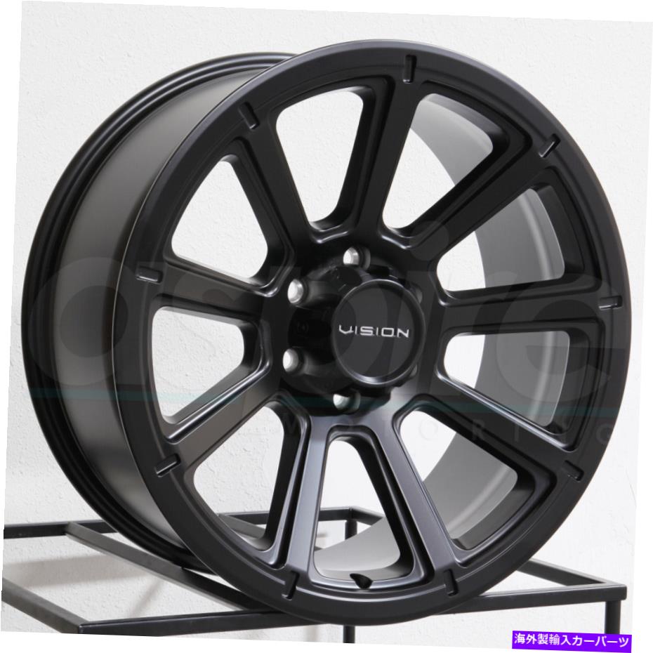 ホイール 4本セット ビジョン353タービン17x8.5 8x6.5/8x165.1 18マットブラックホイール(4)125.2 17 "インチ Vision 353 Turbine 17x8.5 8x6.5/8x165.1 18 Matte Black Wheels(4) 125.2 17" inch【並行輸入品】|Us Custom Parts Shop USDM