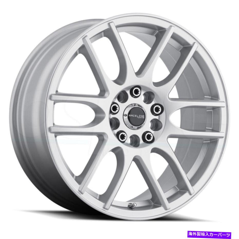 ホイール 4本セット Raceline 141S Mystique 18x7.5 5x114.3/5x5 42シルバーホイール(4)72.62 18 \