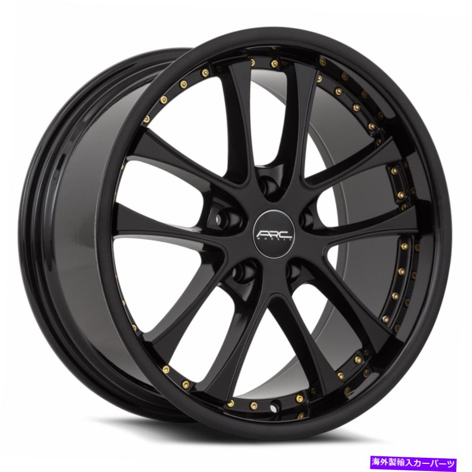 ホイール　４本セット ARC AR5 18x8.5 5x108 35ブラックホイール（4）73.1 18インチリム ARC AR5 18x8.5 5x108 35 Black Wheels(4) 73.1 18\