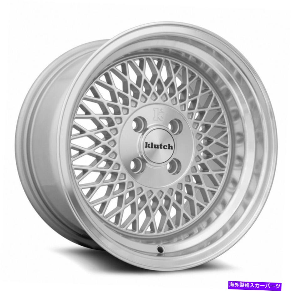 ホイール 4本セット Klutch SL1 15x8.5 4x100 20銀機械加工リップホイール(4)73.1 15 \