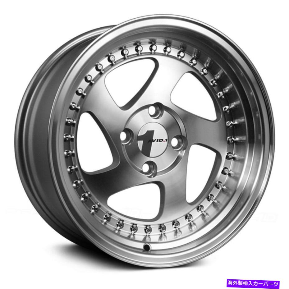 ホイール　４本セット avid1 av19 15x8 4x100 25シルバー機械加工ホイール（4）73.1 15 \