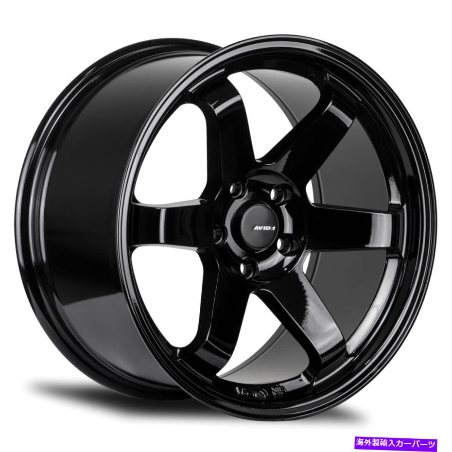 ホイール　４本セット avid1 av06 18x9.5 5x114.3 24グロスブラックホイール（4）73.1 18インチリム AVID1 AV06 18x9.5 5x114.3 24 Gloss Black Wheels(4) 73.1 18\