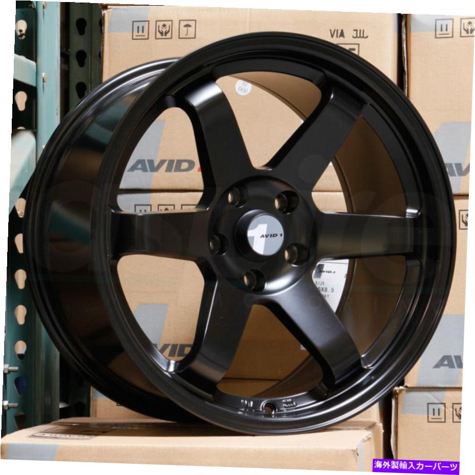 ホイール　４本セット avid1 av06 18x8.5/18x9.5 5x114.3 35/38マットブラックホイール（4）73.1 18 \