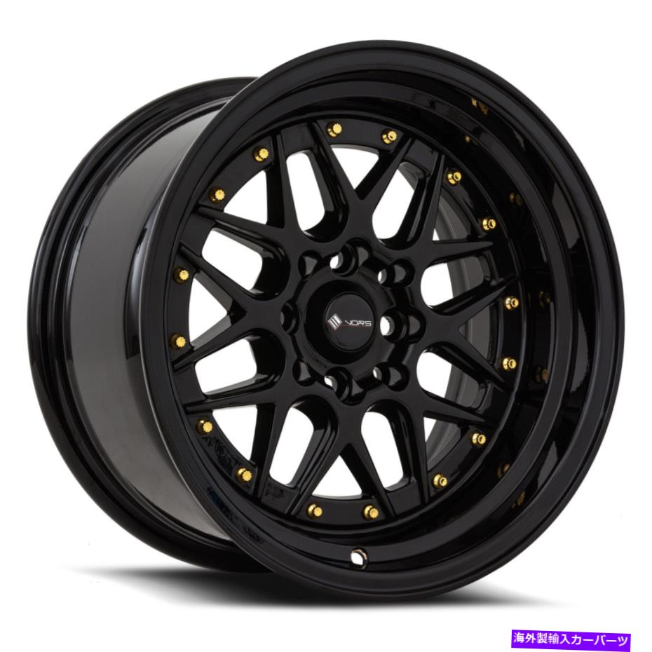 ホイール　４本セット VORS VR7 15x8/15x9 4x108 0/0ブラックホイール（4）73.1 15 \