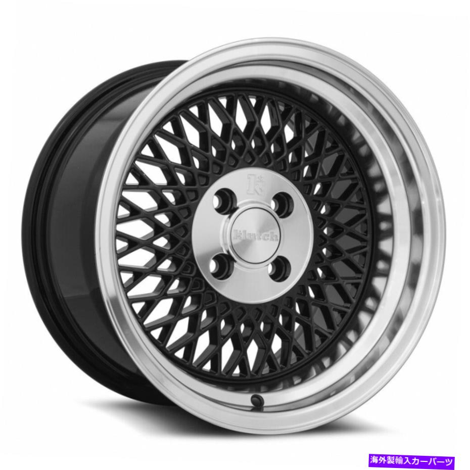ホイール　４本セット Klutch SL1 15x8.5 4x100 20ブラック機械加工リップホイール（4）73.1 15 \