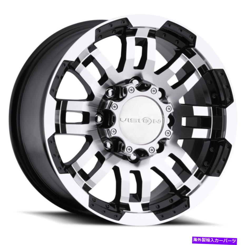 ホイール　４本セット Vision 375 Warrior 15x7.5 6x5.5/6x139.7 -12ブラック機械加工ホイール（4）110 15 \
