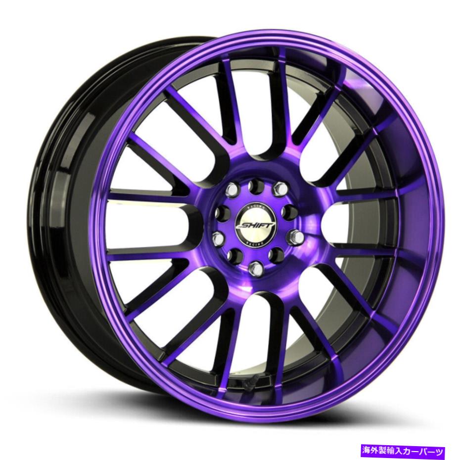 ホイール　４本セット シフトH28クランク18x8.5 5x100/5x114.3 30バックパープルホイール（4）73.1 18インチリム Shift H28 Crank 18x8.5 5x100/5x114.3 30 Back Purple Wheels(4) 73.1 18\