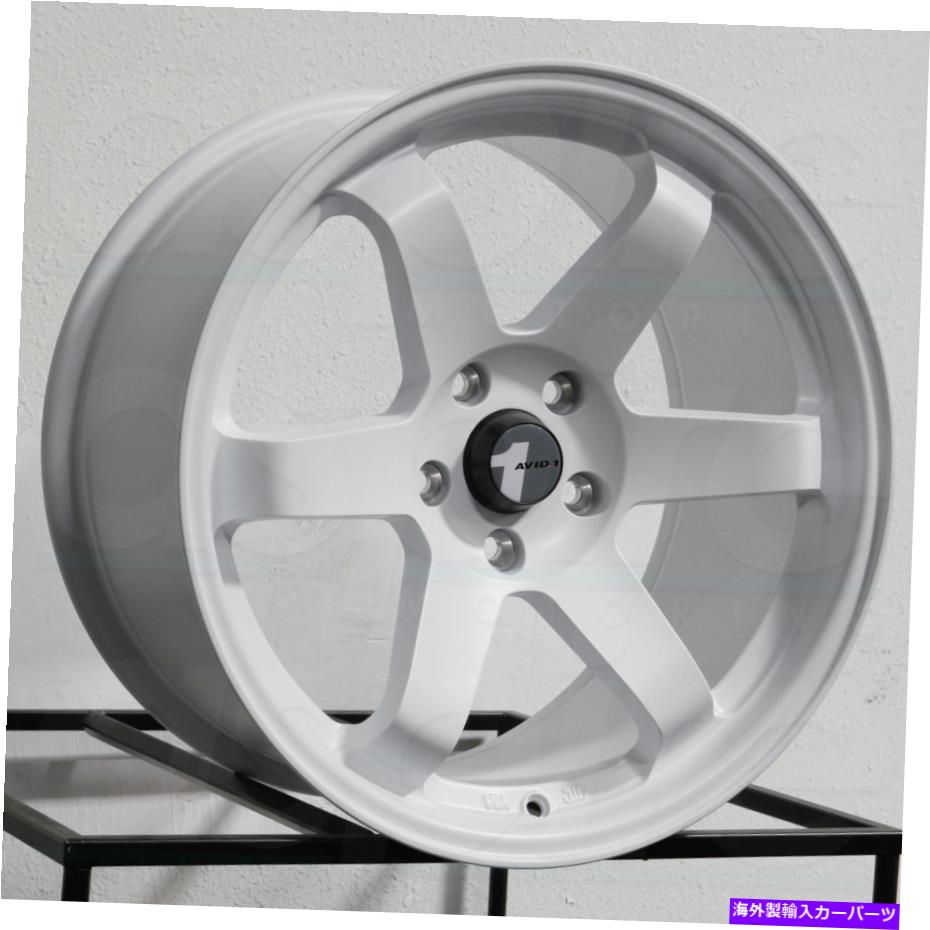 ホイール　４本セット avid1 av06 18x9.5 5x114.3 24マットホワイトホイール（4）73.1 18インチリム AVID1 AV06 18x9.5 5x114.3 24 Matte White Wheels(4) 73.1 18\
