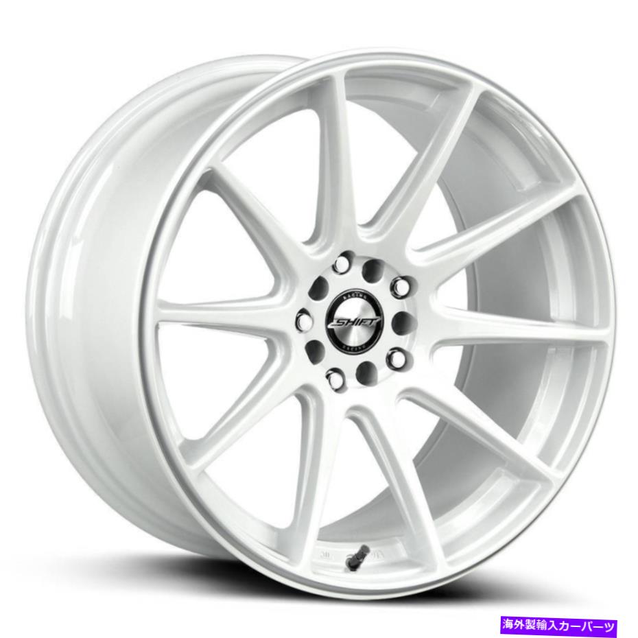 ホイール　４本セット シフトH34ギア18x9 5x100/5x114.3 30ホワイトホイール（4）73.1 18インチリム Shift H34 Gear 18x9 5x100/5x114.3 30 White Wheels(4) 73.1 18\