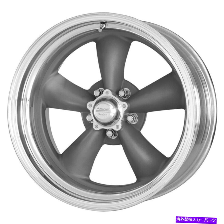 ホイール　４本セット American Racing VN215 Classic Torq Thrust II 15x10 5x114.3 -44灰色の機械加工唇 American Racing VN215 Classic Torq Thrust II 15x10 5x114.3 -44 Gray Machined Lip【並行輸入品】