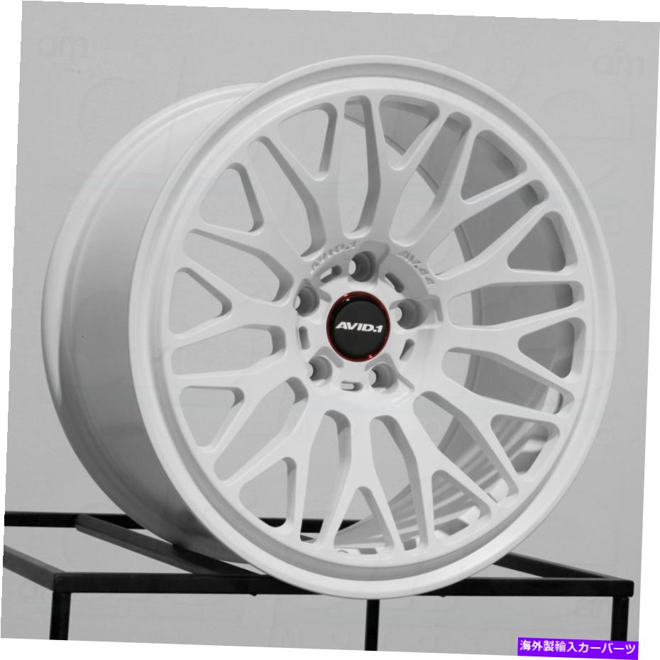 ホイール　４本セット avid1 av44 18x8.5 5x112 42ホワイトホイール（4）73.1 18インチリム AVID1 AV44 18x8.5 5x112 42 White Wheels(4) 73.1 18\
