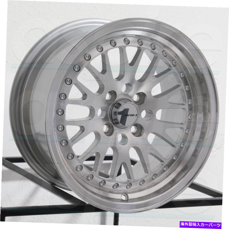 ホイール　４本セット avid1 av12 15x8 4x100 25シルバー機械加工ホイール（4）73.1 15 \