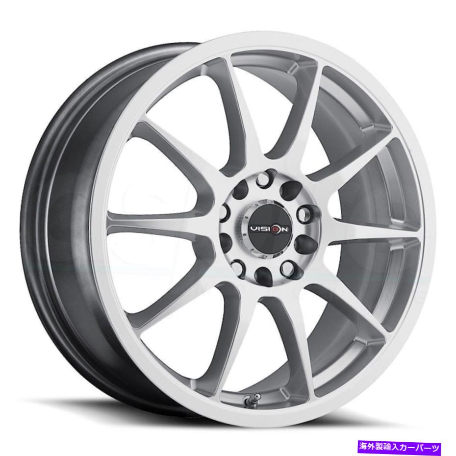 ホイール　４本セット ビジョン425ベイン17x7 5x114.3/5x120 38ハイパーシルバーホイール（4）73.1 17 "インチリム Vision 425 Bane 17x7 5x114.3/5x120 38 Hyper Silver Wheels(4) 73.1 17" inch Rims【並行輸入品】｜Us Custom Parts Shop USDM
