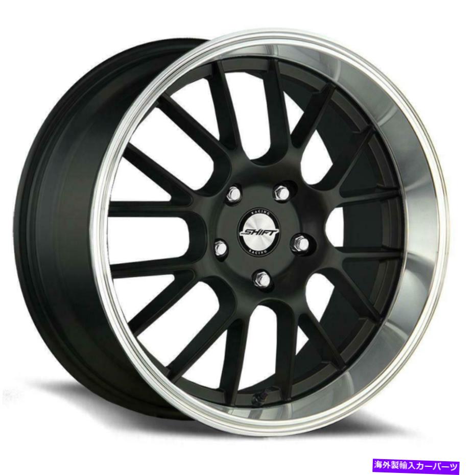 ホイール　４本セット シフトH28クランク17x7.5 4x100/4x114.3 30黒い磨きリップホイール（4）73.1 17 "in in Shift H28 Crank 17x7.5 4x100/4x114.3 30 Black Polished Lip Wheels(4) 73.1 17" in【並行輸入品】｜Us Custom Parts Shop USDM