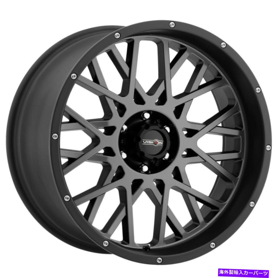 ホイール　４本セット Vision 412 Rocker 18x9 6x135 12ガンメタルブラックリップホイール（4）87.1 18インチリム Vision 412 Rocker 18x9 6x135 12 Gunmetal Black Lip Wheels(4) 87.1 18\