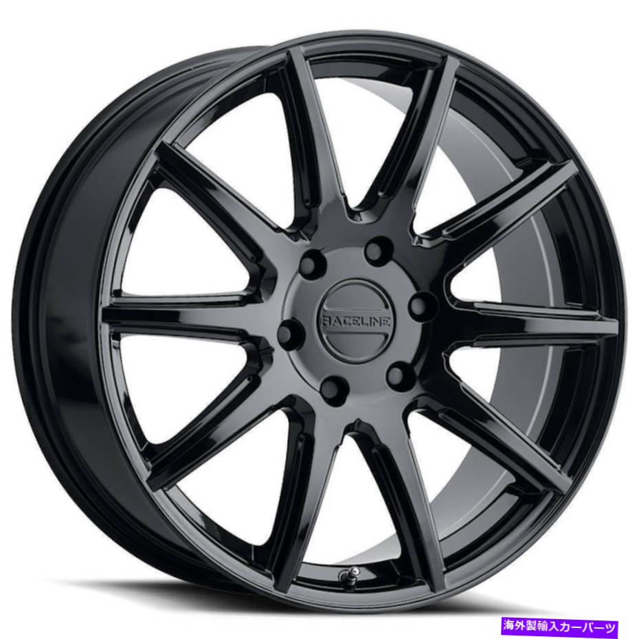 ホイール　４本セット Raceline 159b Spike 18x8 5x114.3 35ブラックホイール（4）72.62 18インチのリム Raceline 159B Spike 18x8 5x114.3 35 Black Wheels(4) 72.62 18\