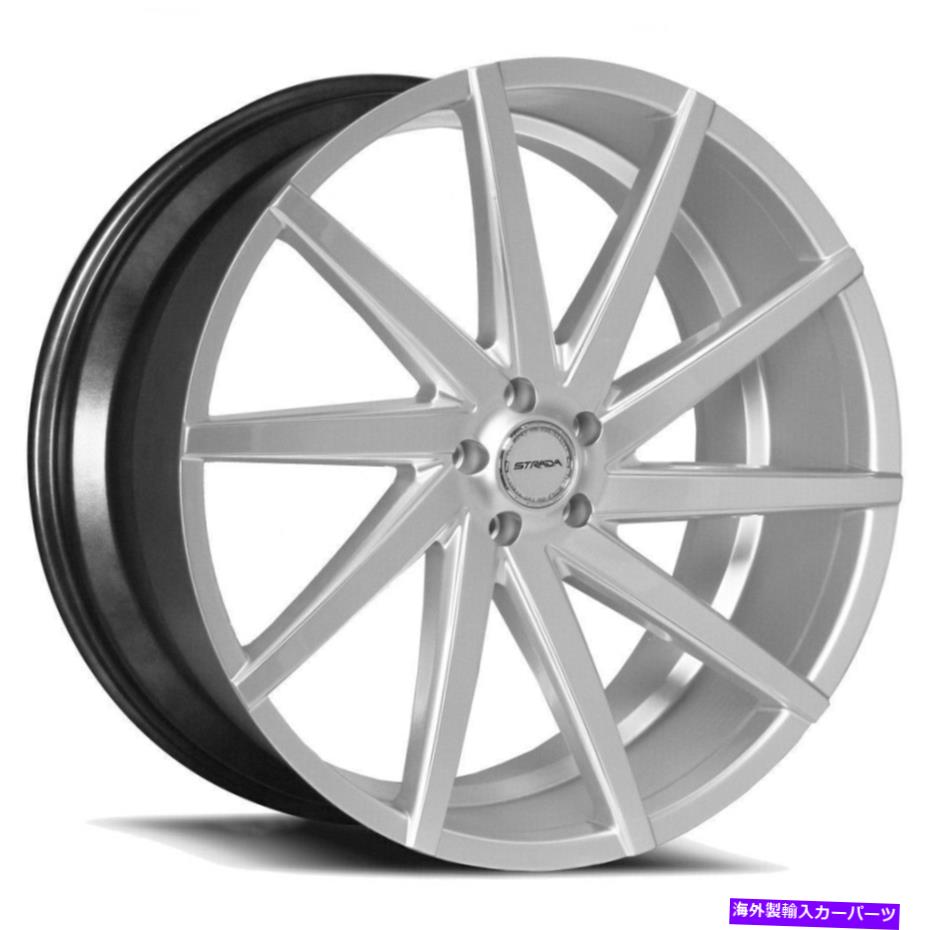 ホイール 4本セット Strada S41セガ22x9 5x114.3 40シルバーマシンホイール(4)72.6 22 "インチリム Strada S41 Sega 22x9 5x114.3 40 Silver Machine Wheels(4) 72.6 22" inch Rims【並行輸入品】|Us Custom Parts Shop USDM