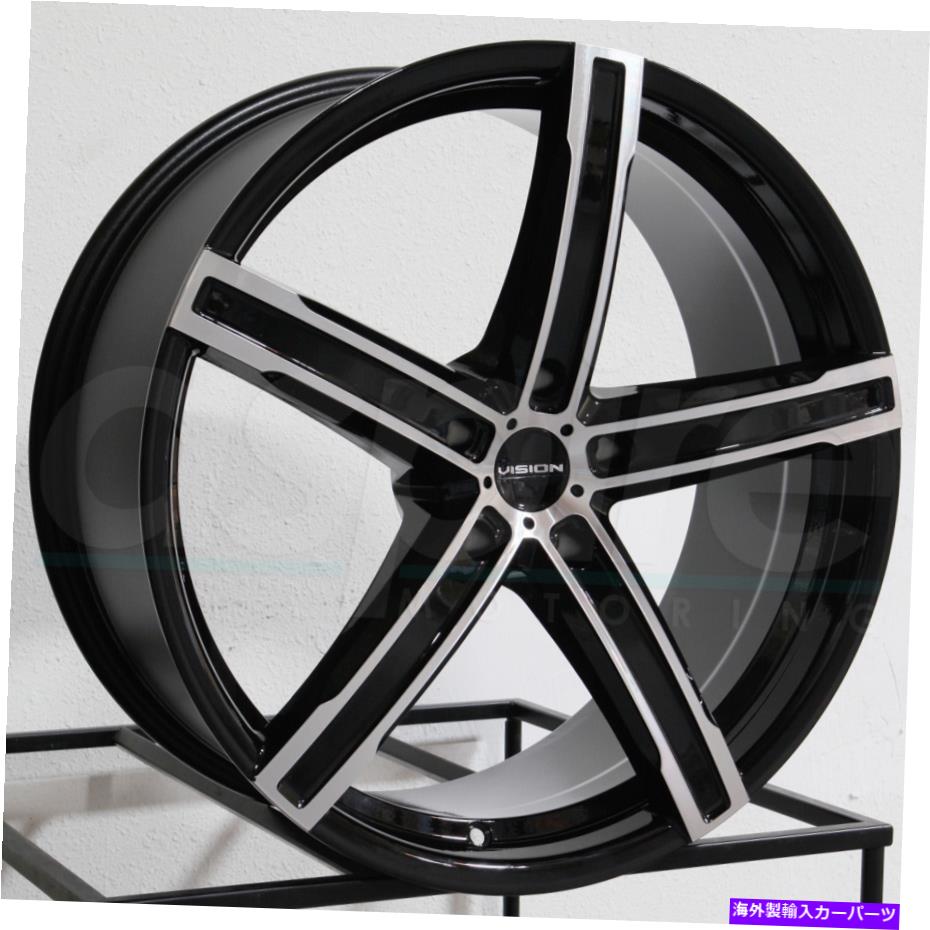 ホイール　４本セット ビジョン469ブースト20x8.5 5x115 35ブラック機械加工ホイール（4）73.1 20インチリム Vision 469 Boost 20x8.5 5x115 35 Black Machined Wheels(4) 73.1 20\