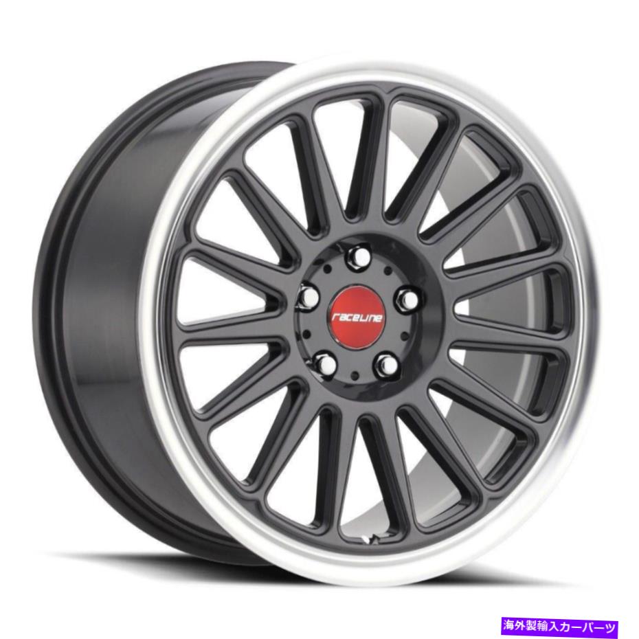 ホイール　４本セット Raceline 315gグリップ18x8.5 5x112 35ガンメタルホイール（4）66.6 18インチリム Raceline 315G Grip 18x8.5 5x112 35 Gun Metal Wheels(4) 66.6 18\