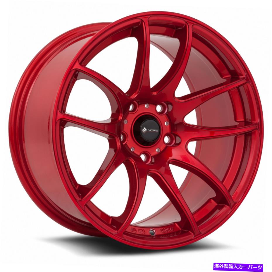 ホイール　４本セット VORS TR4 17x8/17x9 5x105 35/30キャンディレッドホイール（4）73.1 17 "インチのずらされたリム Vors TR4 17x8/17x9 5x105 35/30 Candy Red Wheels(4) 73.1 17" inch Staggered Rims【並行輸入品】｜Us Custom Parts Shop USDM