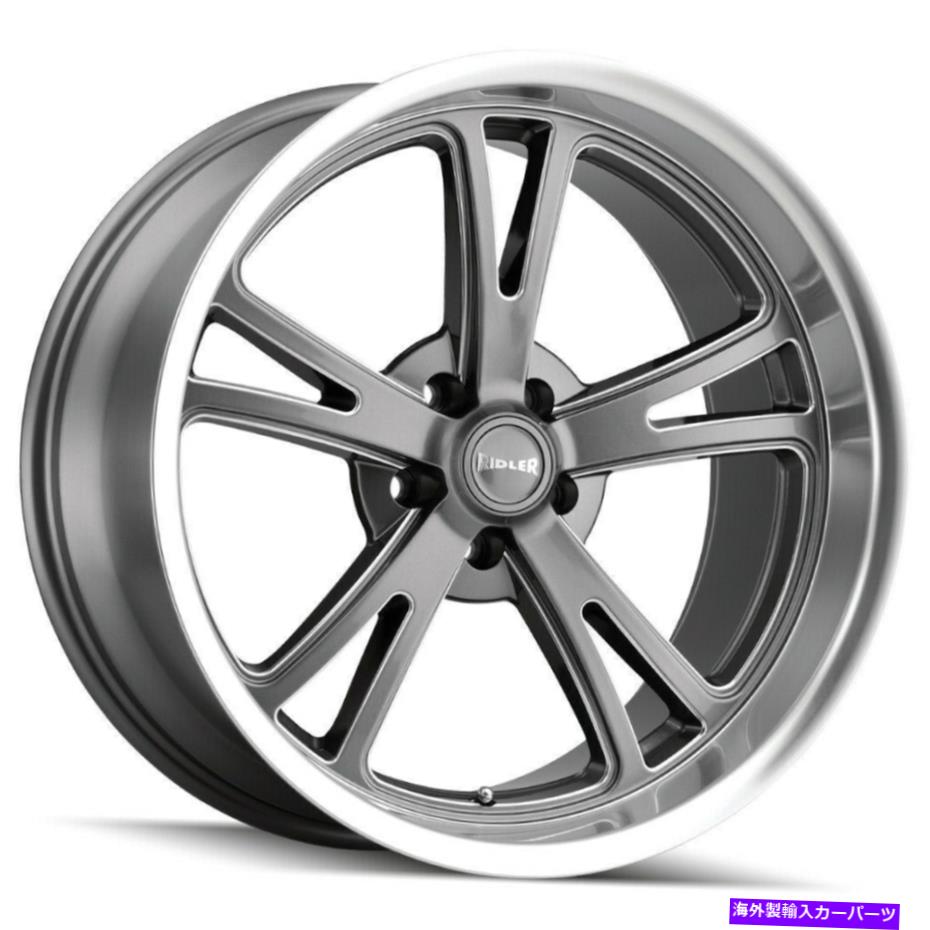 ホイール　４本セット Ridler 606 18x8/18x9.5 5x5/5x127 0/0灰色のミルドホイール（4）83.82 18 \