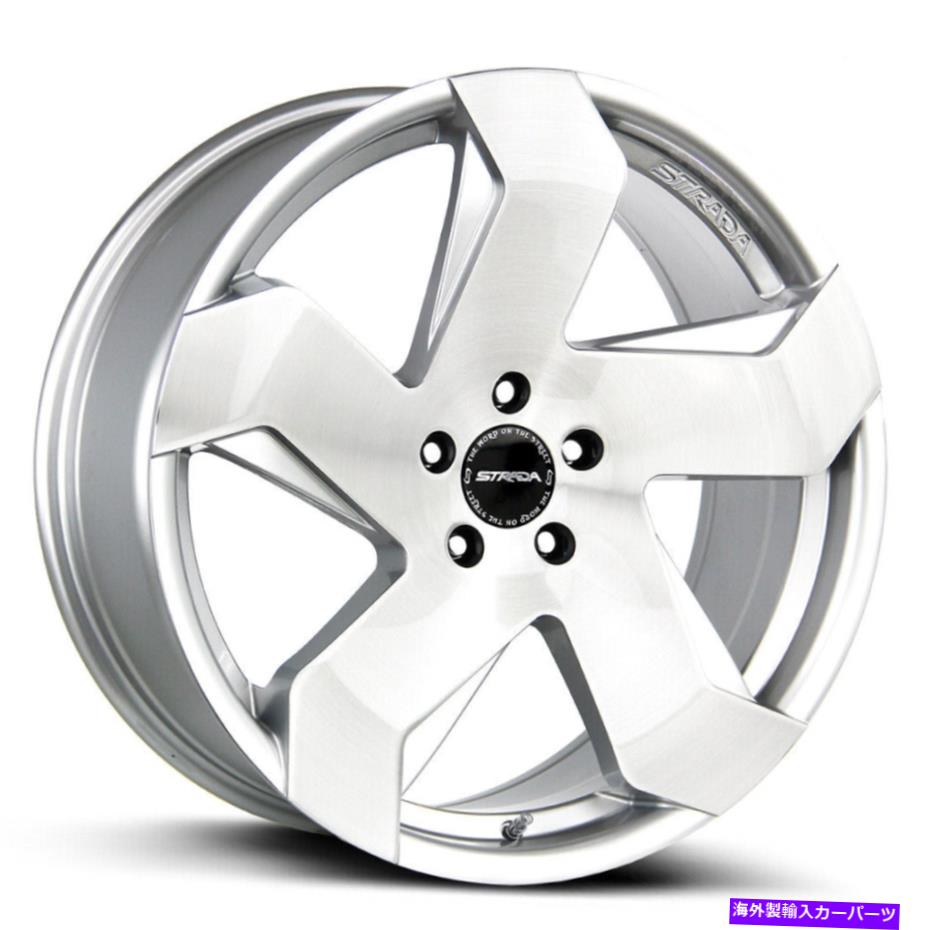 ホイール　４本セット Strada S65 Coltello 20x8.5 5x112 40シルバーブラシホイール（4）72.6 20インチリム Strada S65 Coltello 20x8.5 5x112 40 Silver Brushed Wheels(4) 72.6 20\