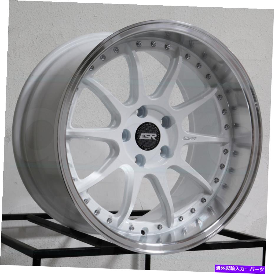 ホイール　４本セット 19x10.5 ESR CS12カスタム5x120 22ホワイトホイールリムセット（4）72.6 19x10.5 ESR CS12 Custom 5x120 22 White Wheels Rims Set(4) 72.6【並行輸入品】