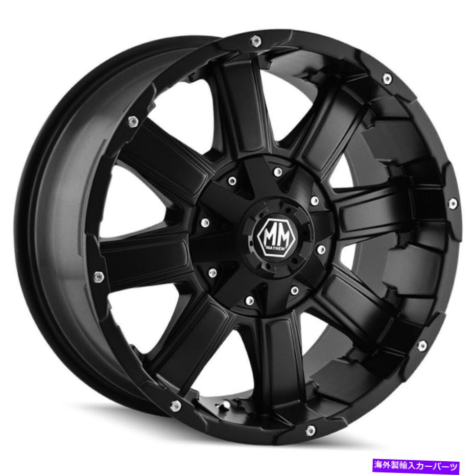 ホイール　４本セット 20x9 Mayhem 8030 Chaos 5x5/5x5.5 -12マットブラックホイールリムセット（4）87 20x9 Mayhem 8030 Chaos 5x5/5x5.5 -12 Matte Black Wheels Rims Set(4) 87【並行輸入品】