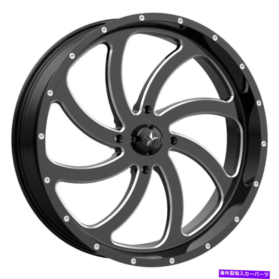ホイール　４本セット 20x7 MSAオフロードM36スイッチ4x137 0ブラックミリングホイールリムセット（4）112.1 20x7 MSA Off-Road M36 Switch 4x137 0 Black Milled Wheels Rims Set(4) 112.1【並行輸入品】