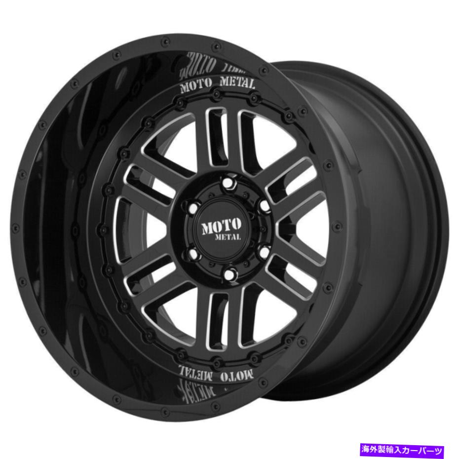 ホイール　４本セット 20x10 Moto Metal Mo800 Deep Six 8x180 -18ブラックミリングホイールリムセット（4）124.2 20x10 Moto Metal MO800 Deep Six 8x180 -18 Black Milled Wheels Rims Set(4) 124.2【並行輸入品】