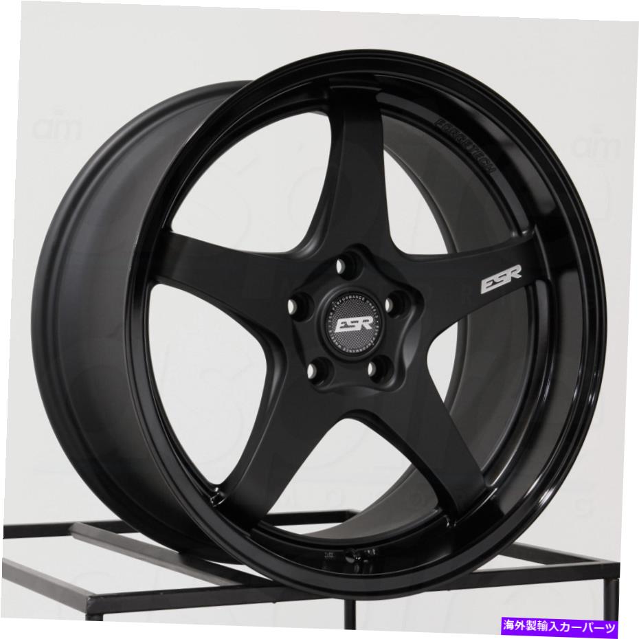 ホイール 4本セット 18x10.5 ESR AP5カスタム5x120 22ブラックホイールリムセット(4)72.6 18x10.5 ESR AP5 Custom 5x120 22 Black Wheels Rims Set(4) 72.6【並行輸入品】