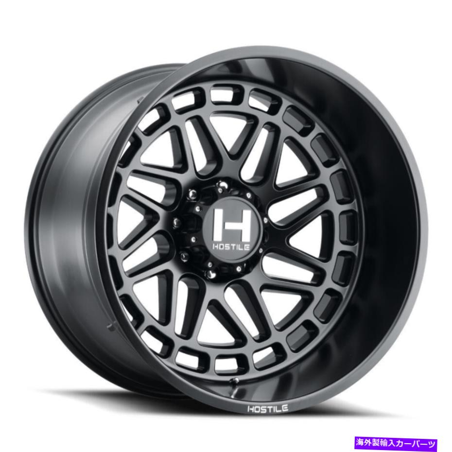 ホイール 4本セット 20x9敵対的H122 Reaper 8x180 12フルブラックホイールリムセット(4)125.2 20x9 Hostile H122 Reaper 8x180 12 Full Black Wheels Rims Set(4) 125.2【並行輸入品】|Us Custom Parts Shop USDM