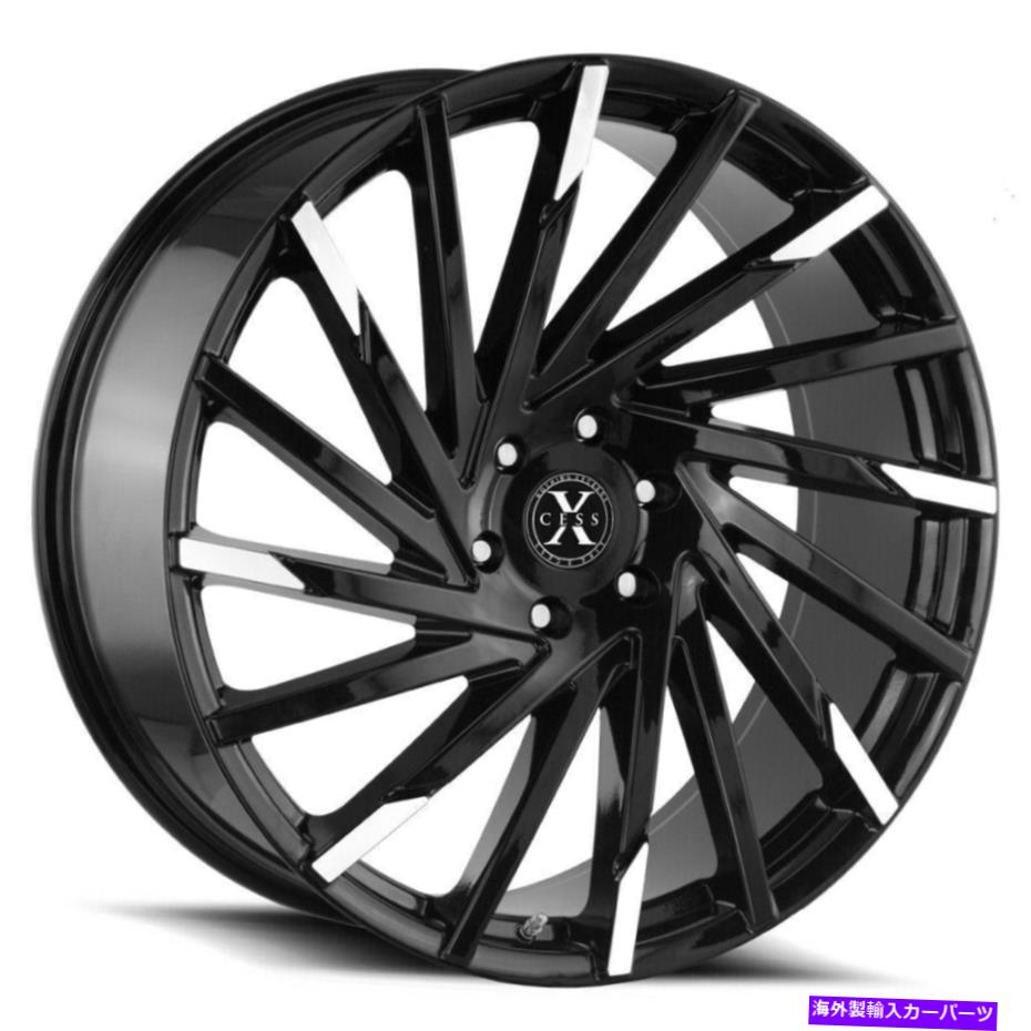ホイール 4本セット 24x9.5 xcess x02 6x5.5/6x139.7 24ブラックマシンのヒントホイールリムセット(4)87.1 24x9.5 Xcess X02 6x5.5/6x139.7 24 Black Machine Tips Wheels Rims Set(4) 87.1【並行輸入品】|Us Custom Parts Shop USDM